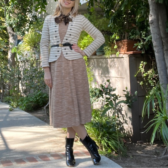 Free people 100% wool striped studded knit blazer jacket Open Front cardigan - Picture 13 of 14